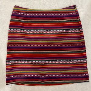High waist multi color striped skirt